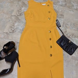 Yellow New York and Company Sheath Dress